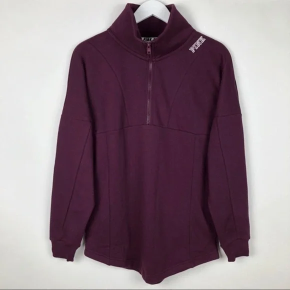 PINK Victoria’s Secret Mock Neck Half Zip Sweater XS - Picture 1 of 7